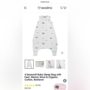 Woolino Rainbow Print Sleep Bag with Feet